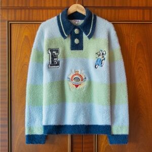 House of Errors shaggy knitted striped sweater